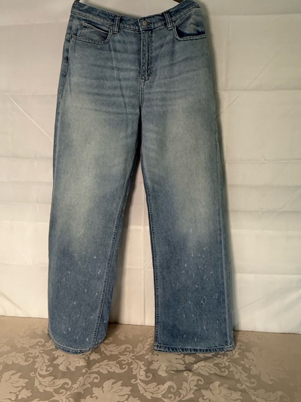 Free People We The Free Tinsley Baggy High Rise Jeans Bright Eyes 31 NWT 34 Long - Picture 2 of 14